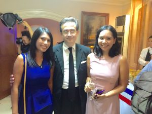 Ambassador of France Thierry Mathou with Philjets Marketing Manager Kaye Rey and Philjets Business Development Manager Michiko Soriano